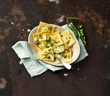 Erbsenravioli mit Zitronen-Thymian-Butter